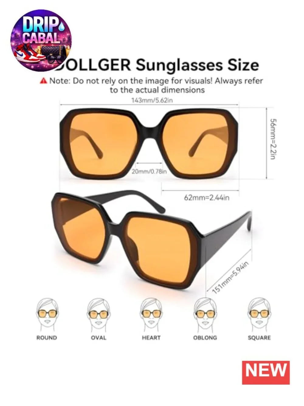 Oversized Square Sunglasses for Women Trendy Fashion UV400 Protection